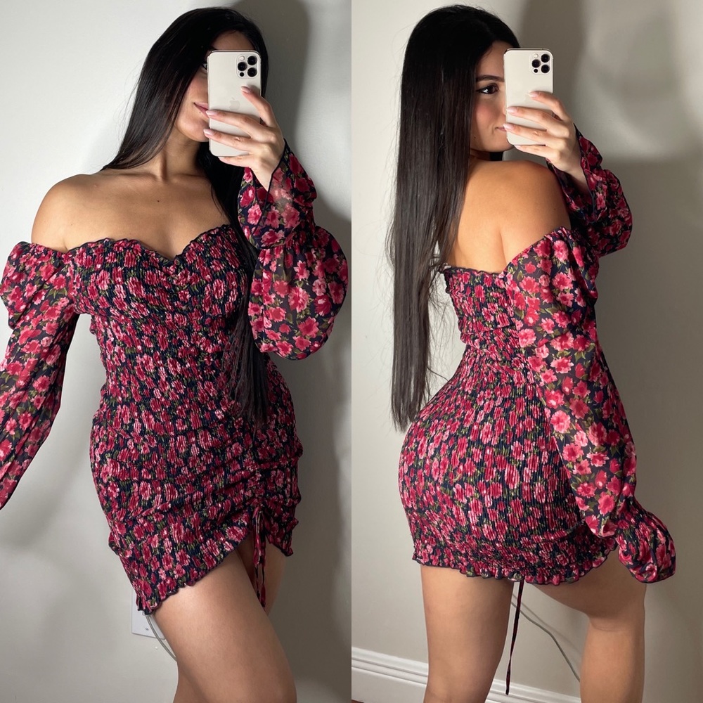 FLORAL OFF THE SHOULDER DRESS